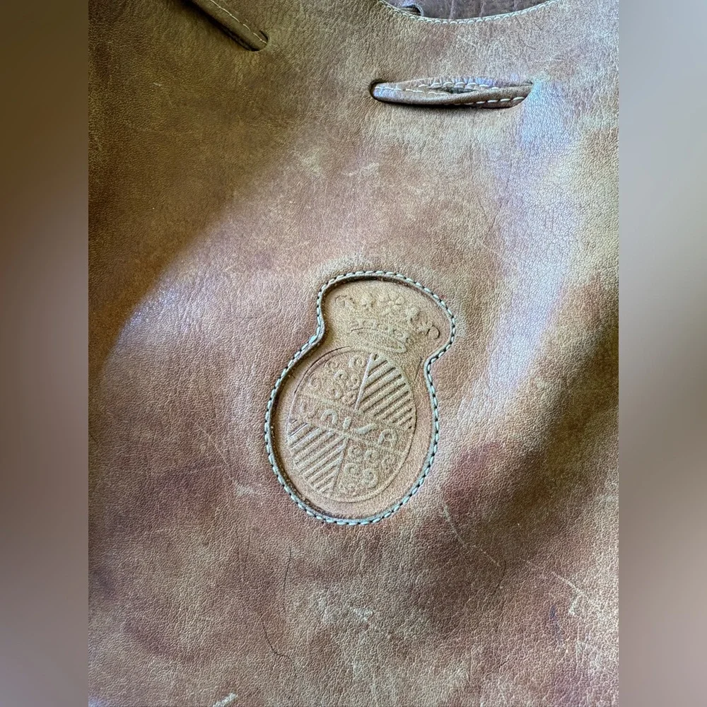 Unisa Tan Leather Hobo Shoulder Bag
